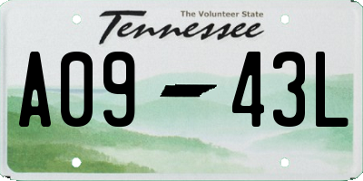 TN license plate A0943L