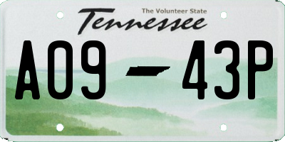 TN license plate A0943P