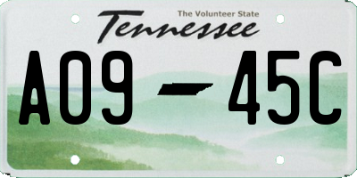 TN license plate A0945C