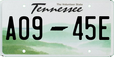 TN license plate A0945E