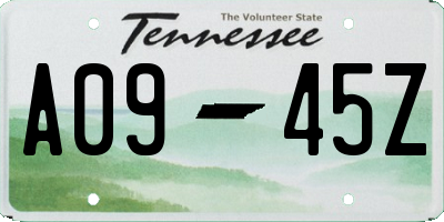 TN license plate A0945Z