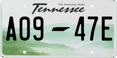 TN license plate A0947E