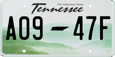 TN license plate A0947F