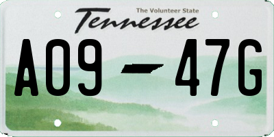 TN license plate A0947G