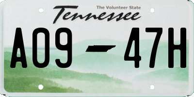 TN license plate A0947H