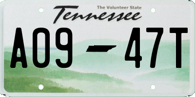 TN license plate A0947T
