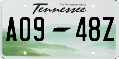 TN license plate A0948Z