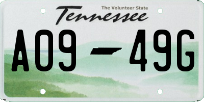TN license plate A0949G