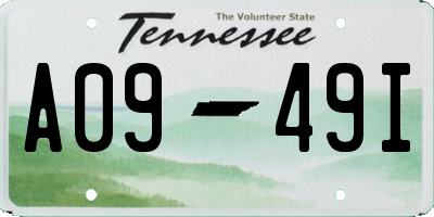 TN license plate A0949I