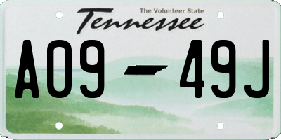 TN license plate A0949J