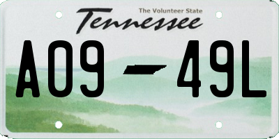 TN license plate A0949L