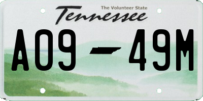 TN license plate A0949M