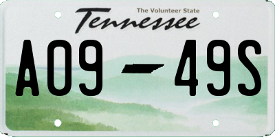 TN license plate A0949S