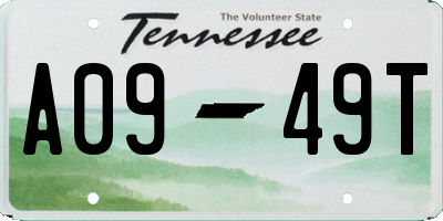TN license plate A0949T