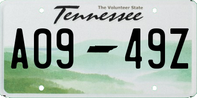 TN license plate A0949Z