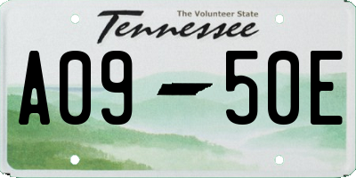 TN license plate A0950E