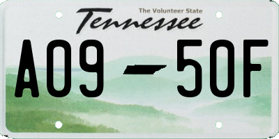 TN license plate A0950F