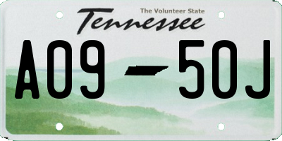 TN license plate A0950J
