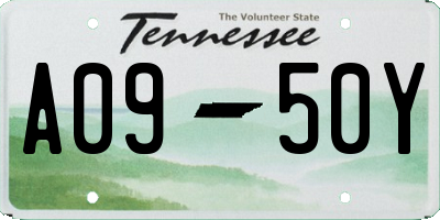 TN license plate A0950Y