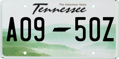 TN license plate A0950Z