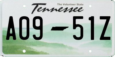 TN license plate A0951Z
