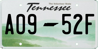 TN license plate A0952F