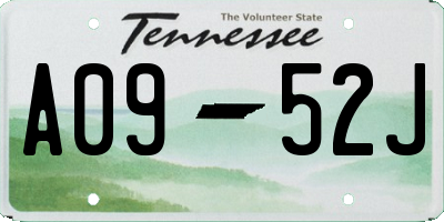 TN license plate A0952J