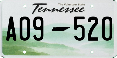 TN license plate A0952O