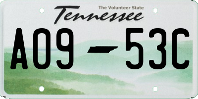 TN license plate A0953C