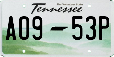 TN license plate A0953P