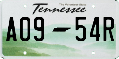 TN license plate A0954R