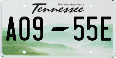 TN license plate A0955E