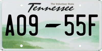 TN license plate A0955F