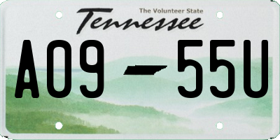 TN license plate A0955U