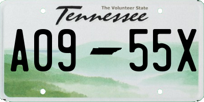 TN license plate A0955X