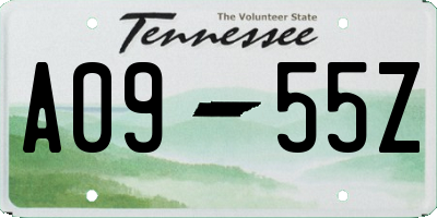 TN license plate A0955Z