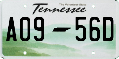 TN license plate A0956D