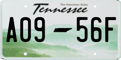 TN license plate A0956F