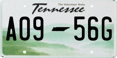TN license plate A0956G
