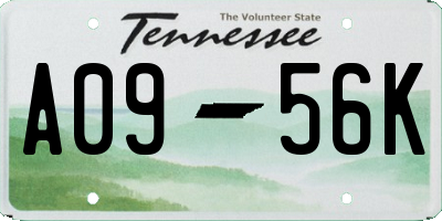 TN license plate A0956K
