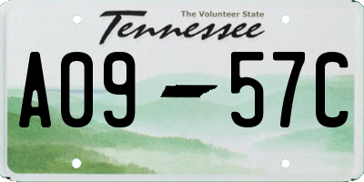 TN license plate A0957C