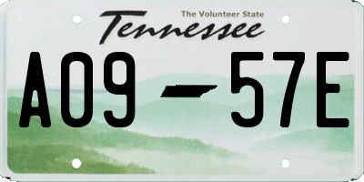 TN license plate A0957E