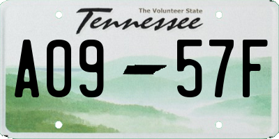 TN license plate A0957F