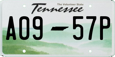 TN license plate A0957P
