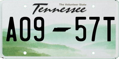 TN license plate A0957T