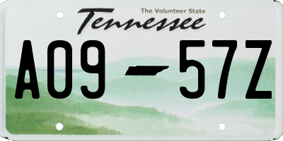 TN license plate A0957Z