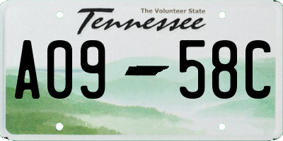 TN license plate A0958C