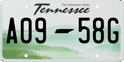 TN license plate A0958G