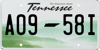 TN license plate A0958I