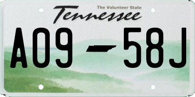 TN license plate A0958J